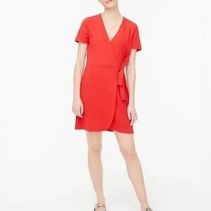 J.Crew Red Wrap Dress M